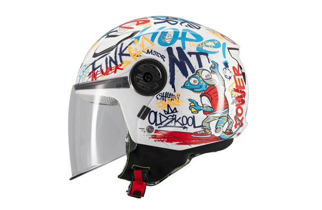 Casca copii open face MT Lite Crew alb lucios M - Motoboom.ro
